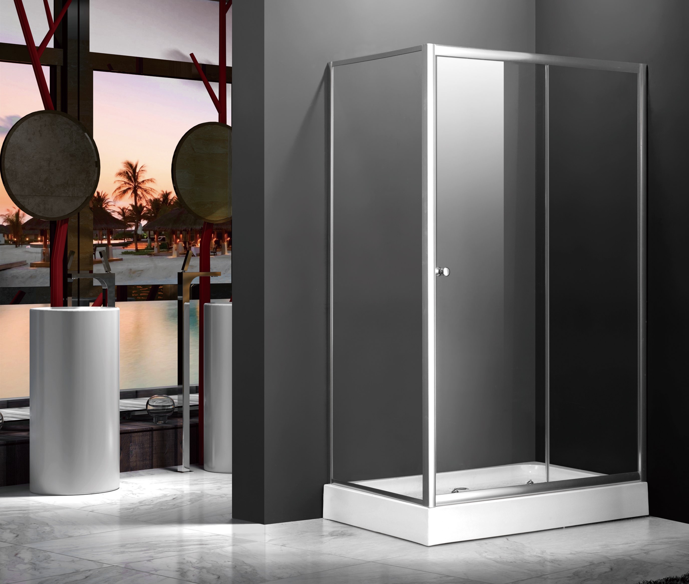 MAMPARA QATAR 80X110X205 C/PLATO 15 CM